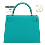 Kelly 28 Sellier Bleu Paon (Special Order)