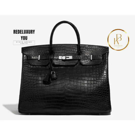 Birkin 40 Matte Porosus Crocodile Black