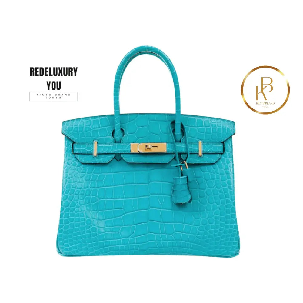 Birkin 30 Turquoise Crocodile Gold Hardware Special Order