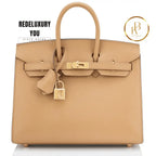 Birkin 25 Sellier Biscuit Veau Madame