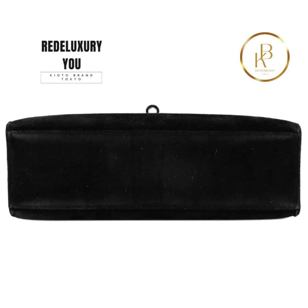 Kelly Pochette Clutch Black Doblis Suede