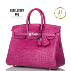 Birkin 25 Rose Scheherazade Matte Alligator