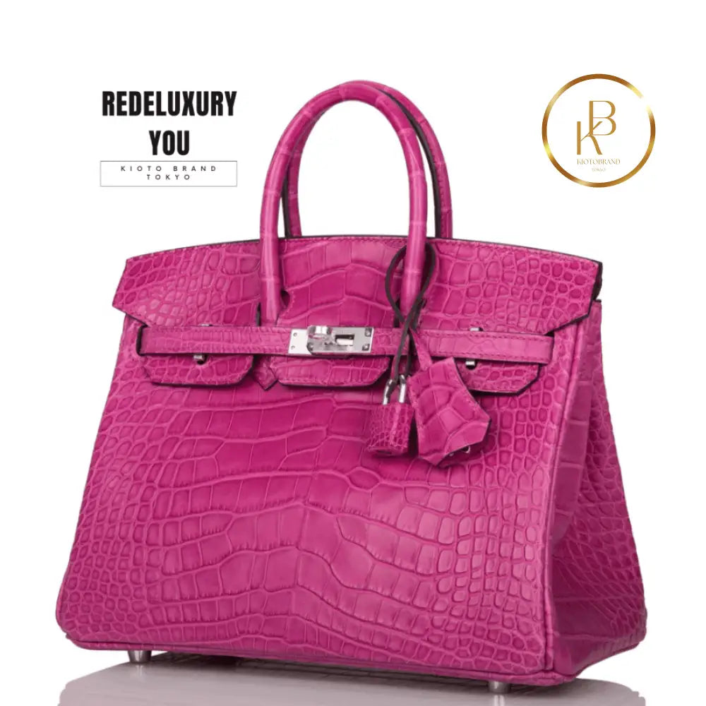 Birkin 25 Rose Scheherazade Matte Alligator