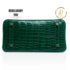 Birkin 25 Emerald Crocodile