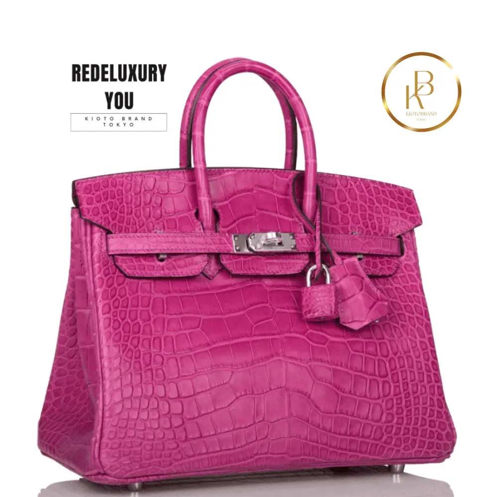 Birkin 25 Rose Scheherazade Matte Alligator