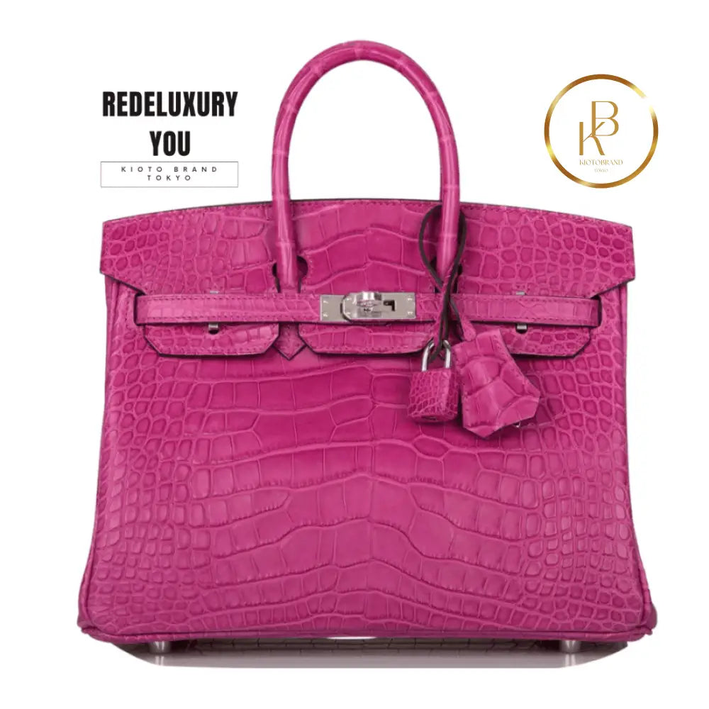 Birkin 25 Rose Scheherazade Matte Alligator