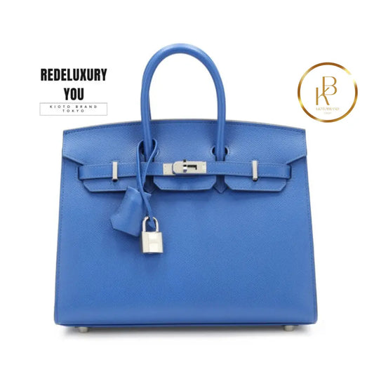 Birkin 25 Blue France Madame Sellier