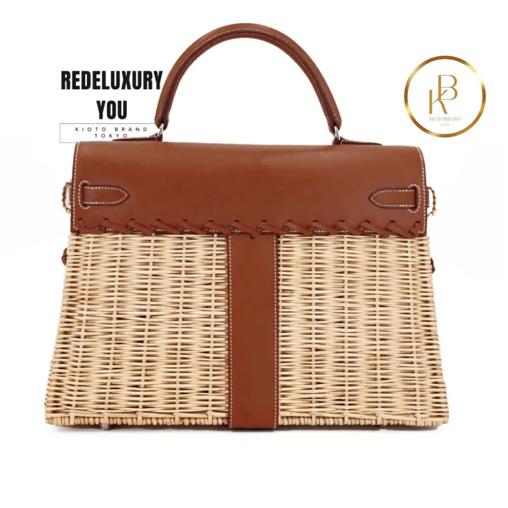 Kelly Picnic 35 Osier Wicker And Fauve Barenia (Limited Edition)