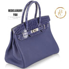 Birkin 30 In Bleu Touch Veau Togo/Croc Nilo
