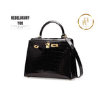 Kelly 25 Shiny Black Alligator Ghw