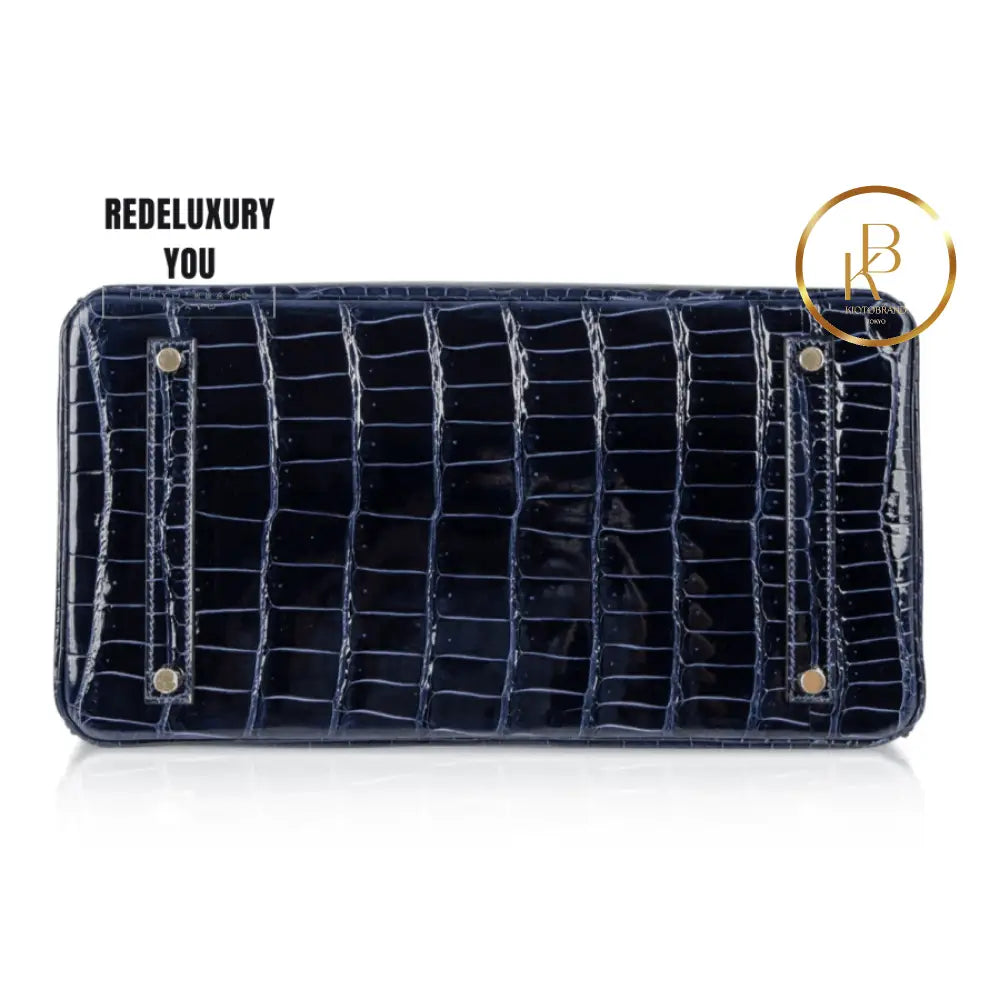 Birkin 35 Blue Sapphire Porosus Crocodile