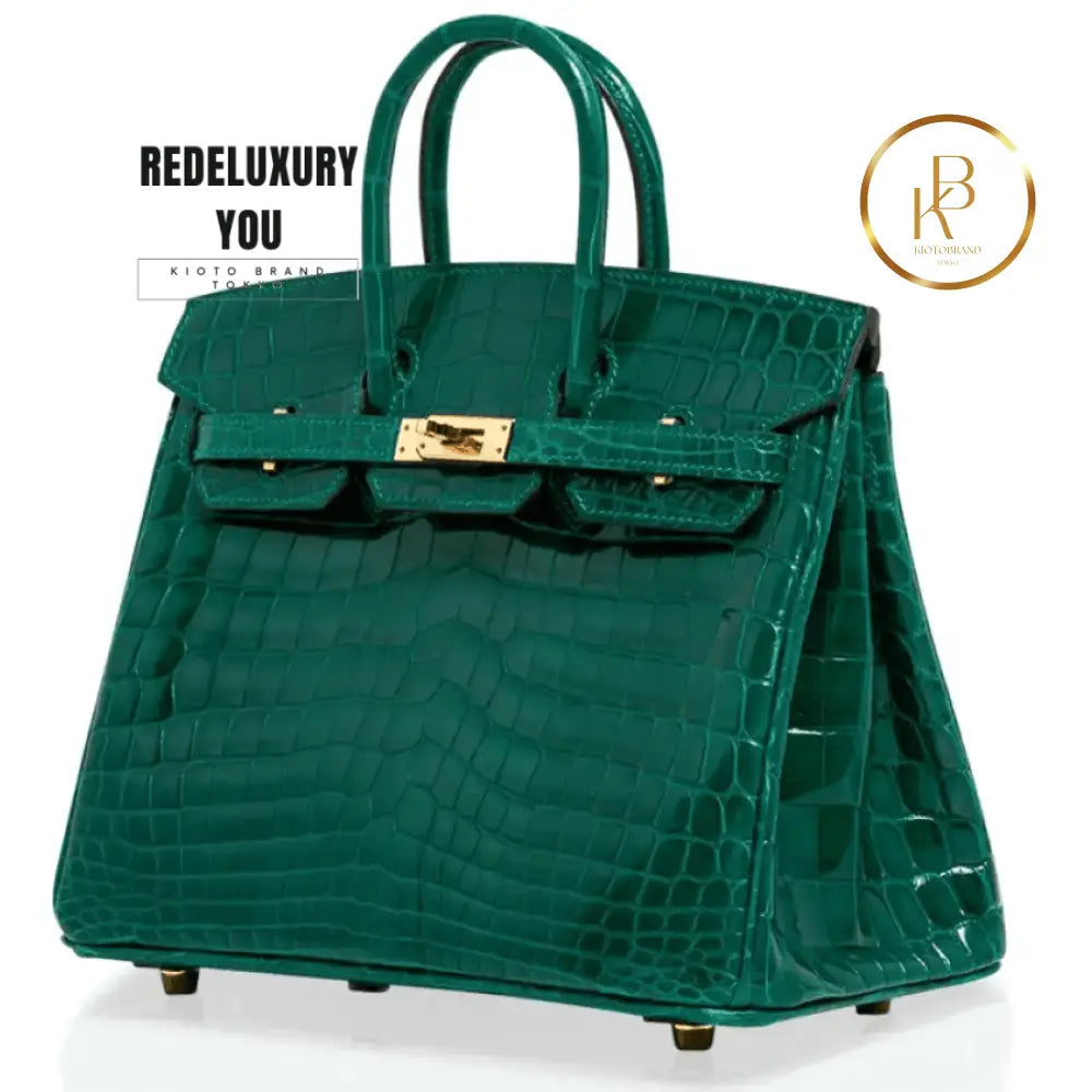 Birkin 25 Emerald Crocodile