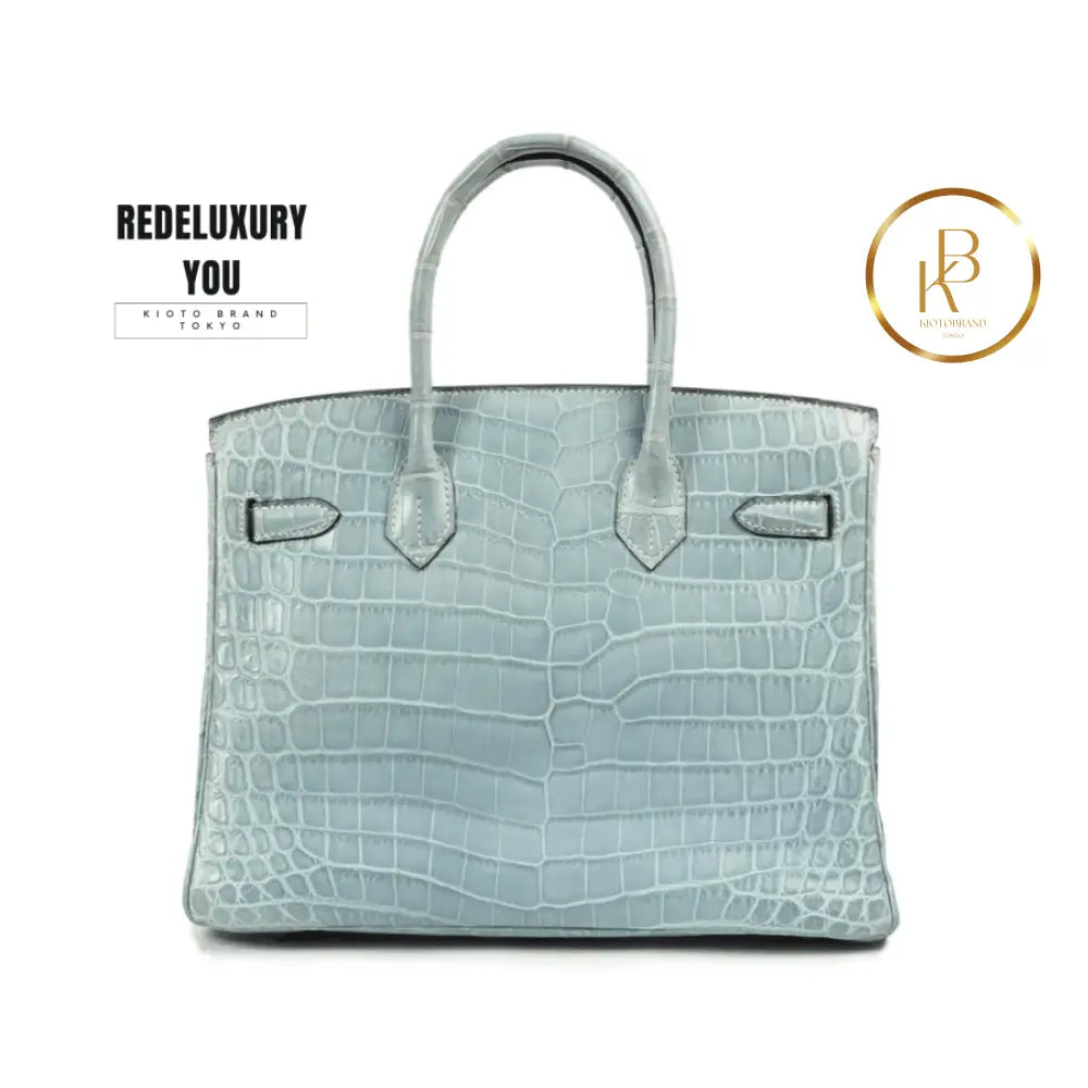 Birkin 30 Bleu Ciel Croco Niloticus