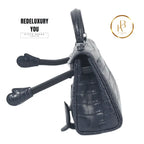 Kelly Doll Matte Alligator Navy And Black (Limited Edition)