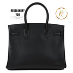 Birkin 30 Black Vache Liegee Palladium