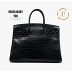 Birkin 35 Deep Blue Crocodile Leather