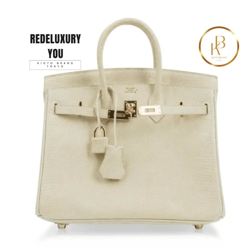 Birkin 25 Blanc Casse Lizard