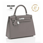 Kelly 25 Etain Tin Grey Sellier