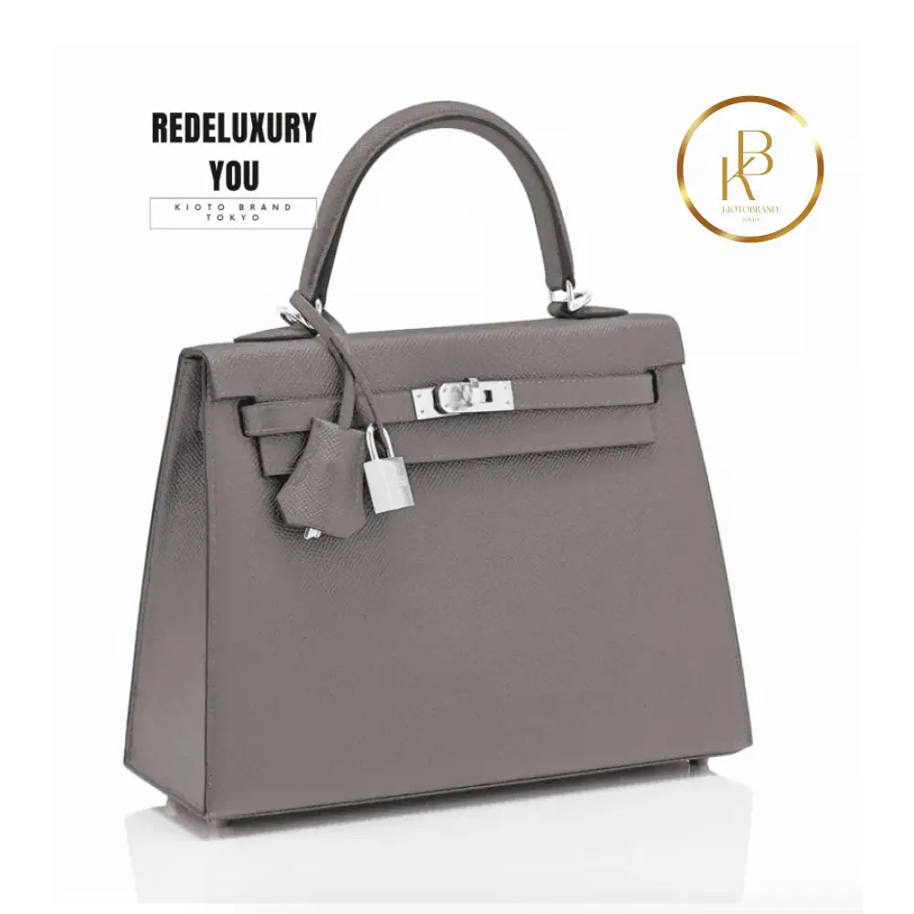 Kelly 25 Etain Tin Grey Sellier