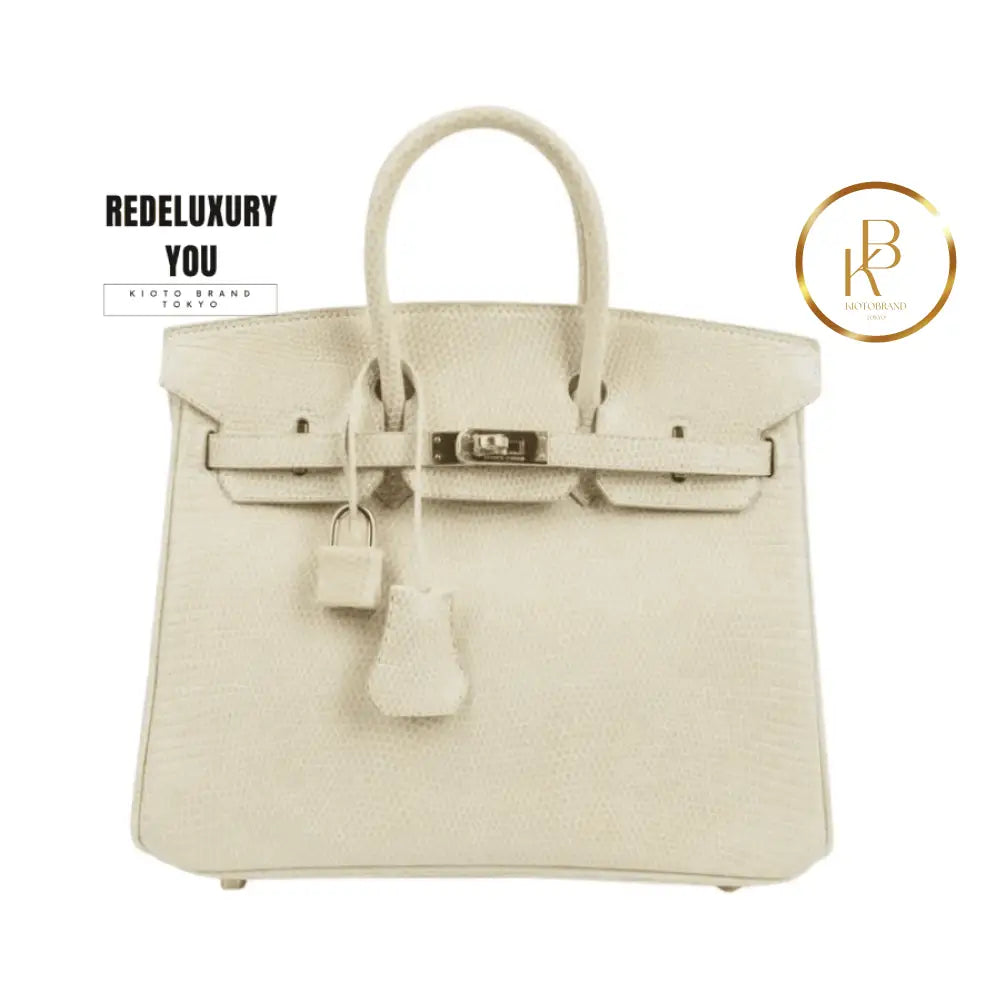 Birkin 25 Blanc Casse Lizard