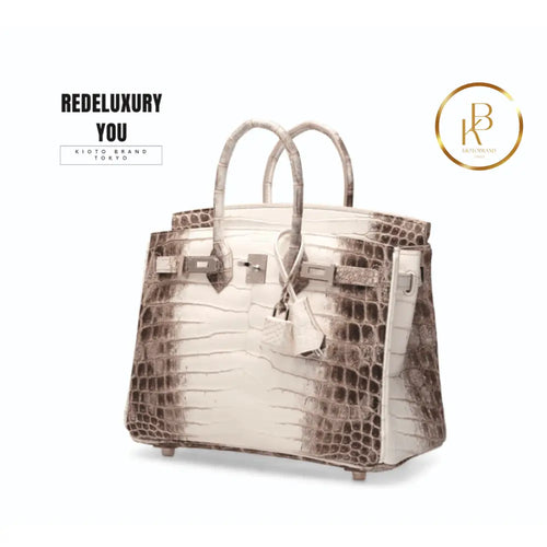 Birkin 25 Himalaya Matte White Niloticus Croc