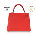 Kelly 25 Sellier Rouge Tomate Red Epsom Leather