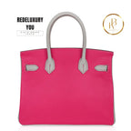 Birkin 30 Bag Hss Rose Shocking Gris Perle Chevre Special Order