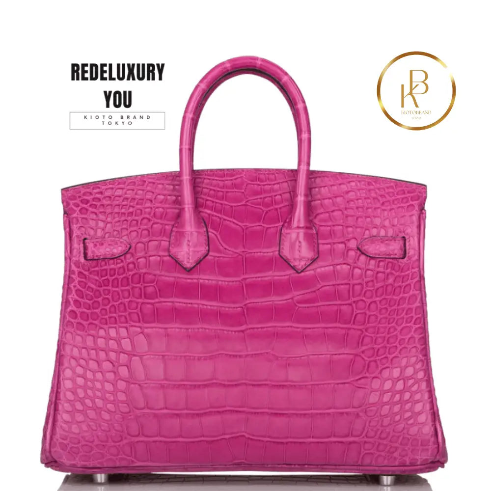 Birkin 25 Rose Scheherazade Matte Alligator