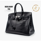 Birkin 35 Deep Blue Crocodile Leather