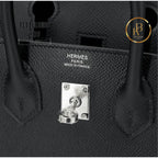 Birkin 25 Sellier Black Epsom Palladium