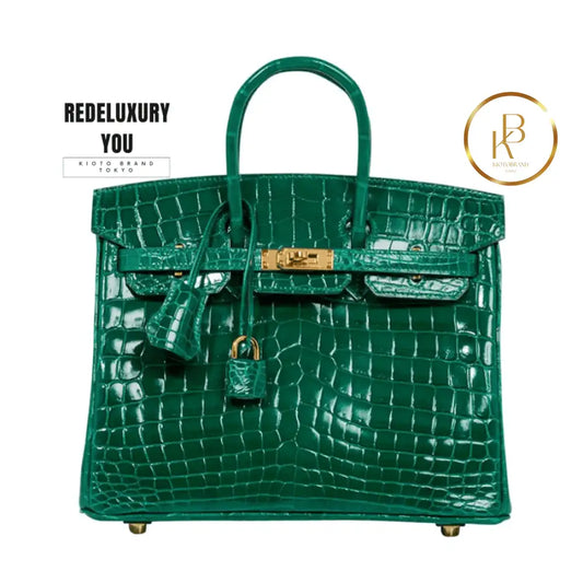 Birkin 25 Emerald Crocodile