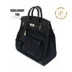 Hac 40 Bleu Marine Toile & Black Box Calf Cargo Phw