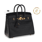 Birkin 25 Black Matte Alligator