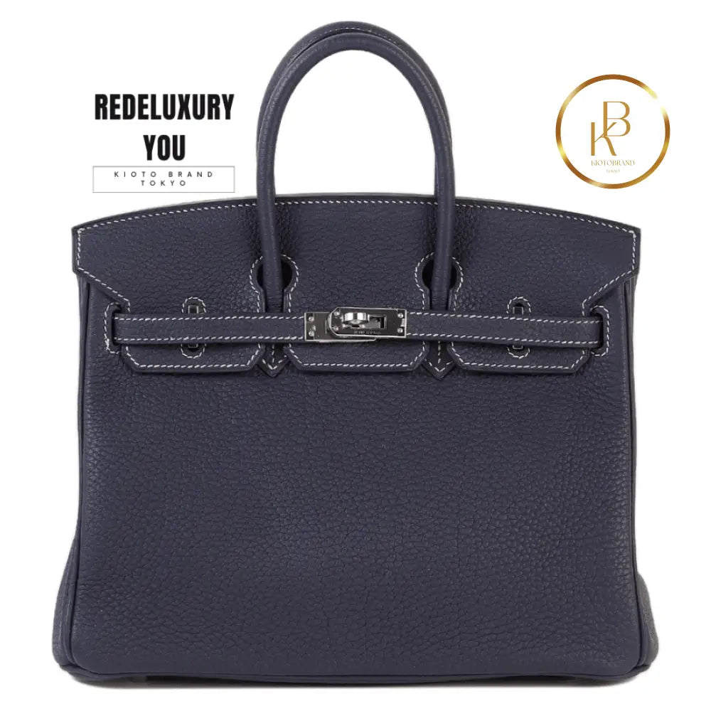 Birkin 25 Blue Nuit Togo Gray (Special Order)