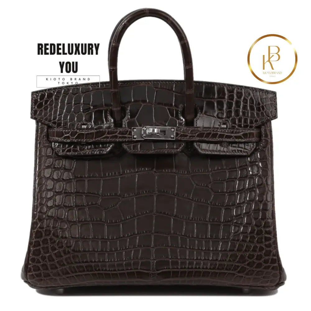 Birkin 25 Alligator Ebene Macassar