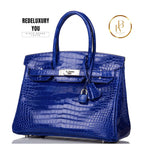 Birkin 30 Bleu Electrique Shiny Porosus Crocodile