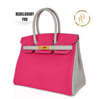 Birkin 30 Bag Hss Rose Shocking Gris Perle Chevre Special Order