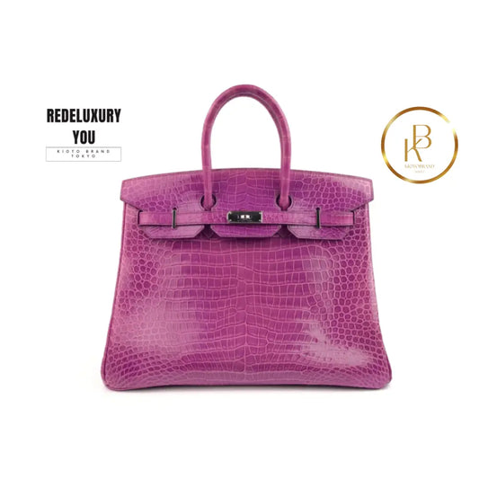 Birkin 35 Crocodile Cyclamen Purple Pink