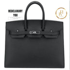 Birkin 25 Sellier Black Epsom Palladium
