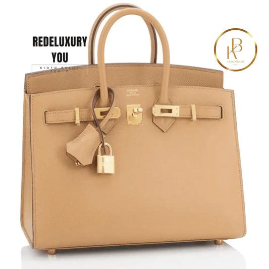 Birkin 25 Sellier Biscuit Veau Madame