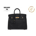 Birkin 25 Black Matte Alligator