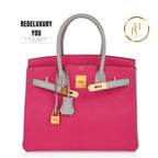 Birkin 30 Bag Hss Rose Shocking Gris Perle Chevre Special Order