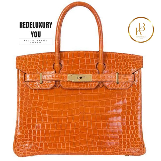 Birkin 30 Shiny Porosus Crocodile