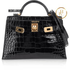 Kelly 20 Mini Sellier Black Alligator Gold Hardware