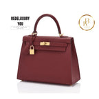 Kelly 25 Rouge H Bordeaux Epsom Sellier