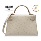 Kelly 20 Mini Ii Nata Ostrich Ghw