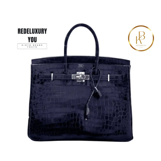 Birkin 35 Dark Blue Crocodile