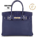 Birkin 30 In Bleu Touch Veau Togo/Croc Nilo