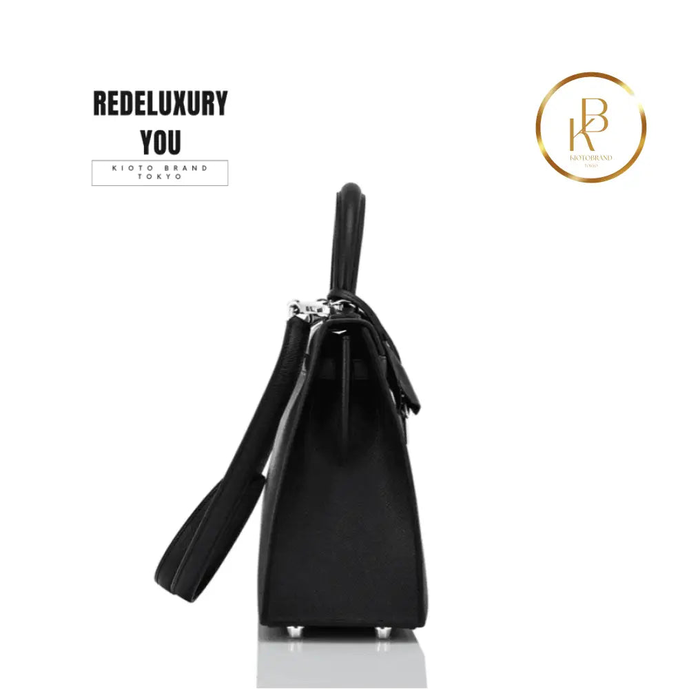 Kelly 25 Jet Black Epsom Sellier Palladium Hardware