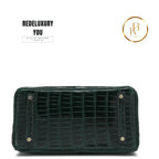 Birkin 30 Vert Fonce Crocodile Porosus Lisse Bag